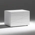 Nattduksbord med 1 låda i målad träspånskiva - Leone Viadurini