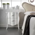 Sängbord med 2 lådor i limewood blockboard Made in Italy - Babaevo Viadurini