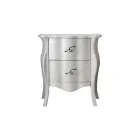 Sängbord med 2 lådor i limewood blockboard Made in Italy - Babaevo Viadurini