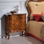 Sängbord med 3 lådor i Bassano valnötsträ Made in Italy - Lyx Viadurini