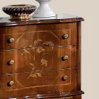 Sängbord med 3 lådor i Bassano valnötsträ Made in Italy - Lyx Viadurini