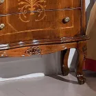 Sängbord med 3 lådor i Bassano valnötsträ Made in Italy - Lyx Viadurini