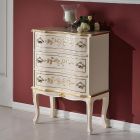 Sängbord med lådor i valnöt eller vitt trä Made in Italy - Elegant Viadurini