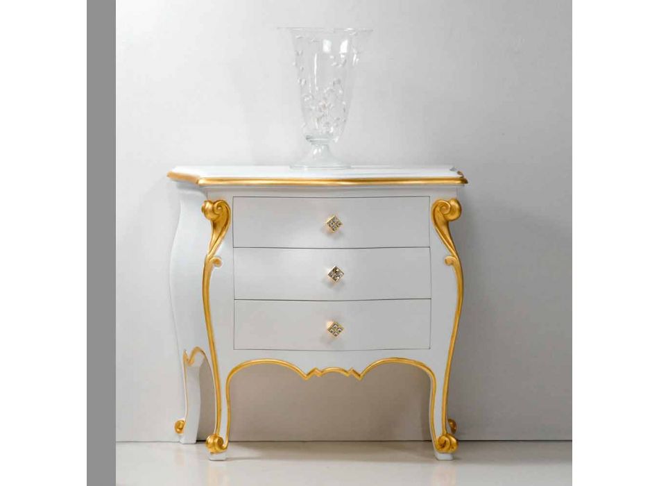 Bio säng klassisk design med guld profiler, tillverkad i Italien Viadurini