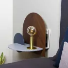 Nattduksbord i modern design bestående av 3 modulära plywoodpaneler - Marea Viadurini