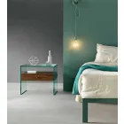 Nattduksbord i modern design i extra klart glas Made in Italy - Secret Viadurini