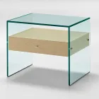 Nattduksbord i modern design i extra klart glas Made in Italy - Secret Viadurini