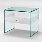 Nattduksbord i modern design i extra klart glas Made in Italy - Secret Viadurini