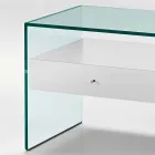 Nattduksbord i modern design i extra klart glas Made in Italy - Secret Viadurini