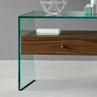 Nattduksbord i modern design i extra klart glas Made in Italy - Secret Viadurini