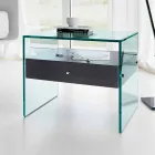 Nattduksbord i modern design i extra klart glas Made in Italy - Secret Viadurini