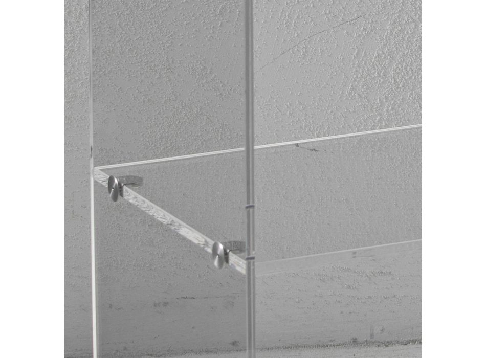 Transparent akrylkristall sängbord med designhylla - Minervo Viadurini