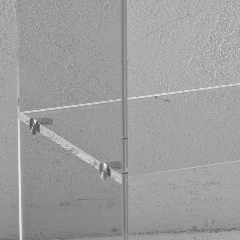 Transparent akrylkristall sängbord med designhylla - Minervo Viadurini