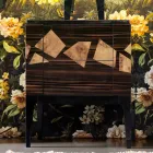 Sängbord i valnöt och ebenholts trä Grilli Zarafa gjord i Italien Viadurini