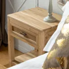Sängbord i massiv teak med 1 låda - Penca Viadurini