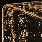 Lysande sängbord i akrylkristall och guld, silver eller kopparblad - Gnassi Viadurini