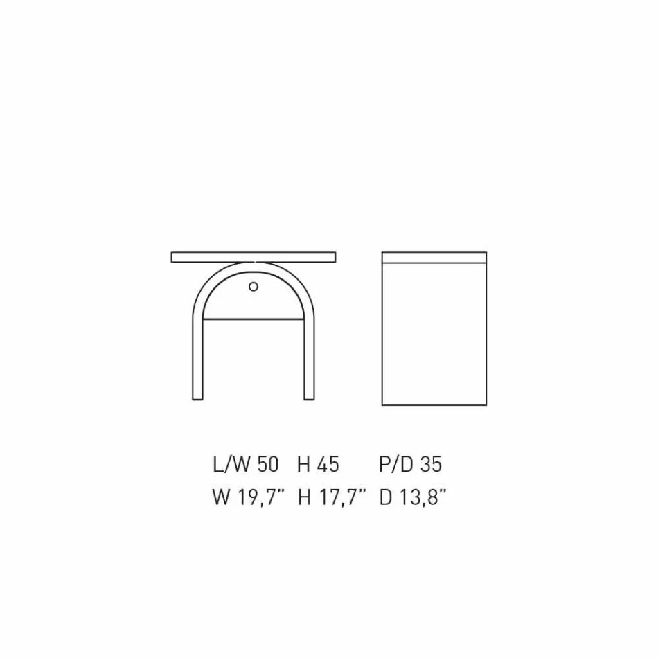 Sängbord med modern design i färgat trä för sovrummet - Arcom Viadurini