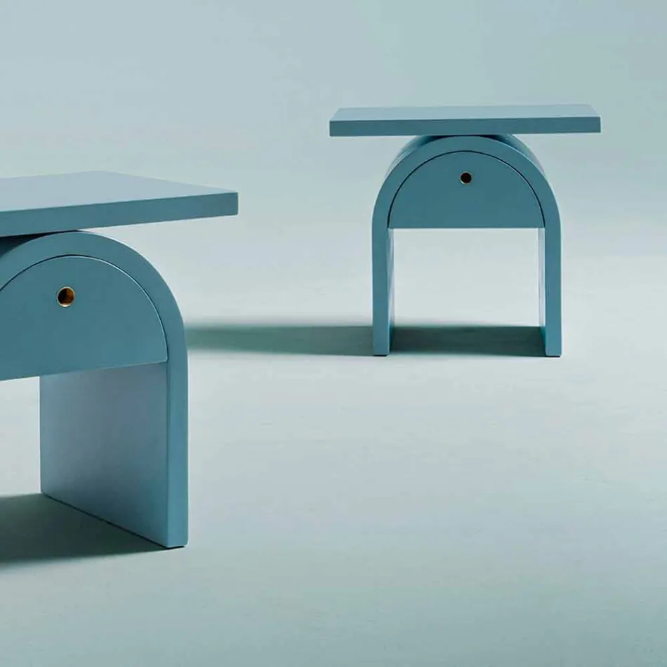 Sängbord med modern design i färgat trä för sovrummet - Arcom Viadurini