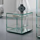 Nattduksbord i extra klart glas 2 Mått Made in Italy - Linzy Viadurini