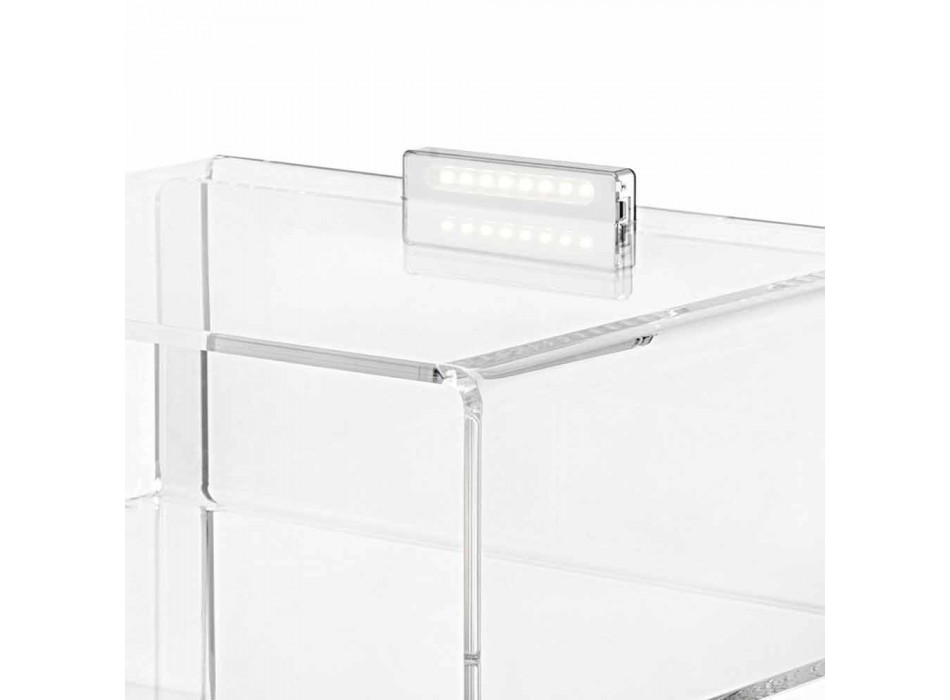 Nattduksbord med transparent LED-ljus lyser beröring Adelia Viadurini