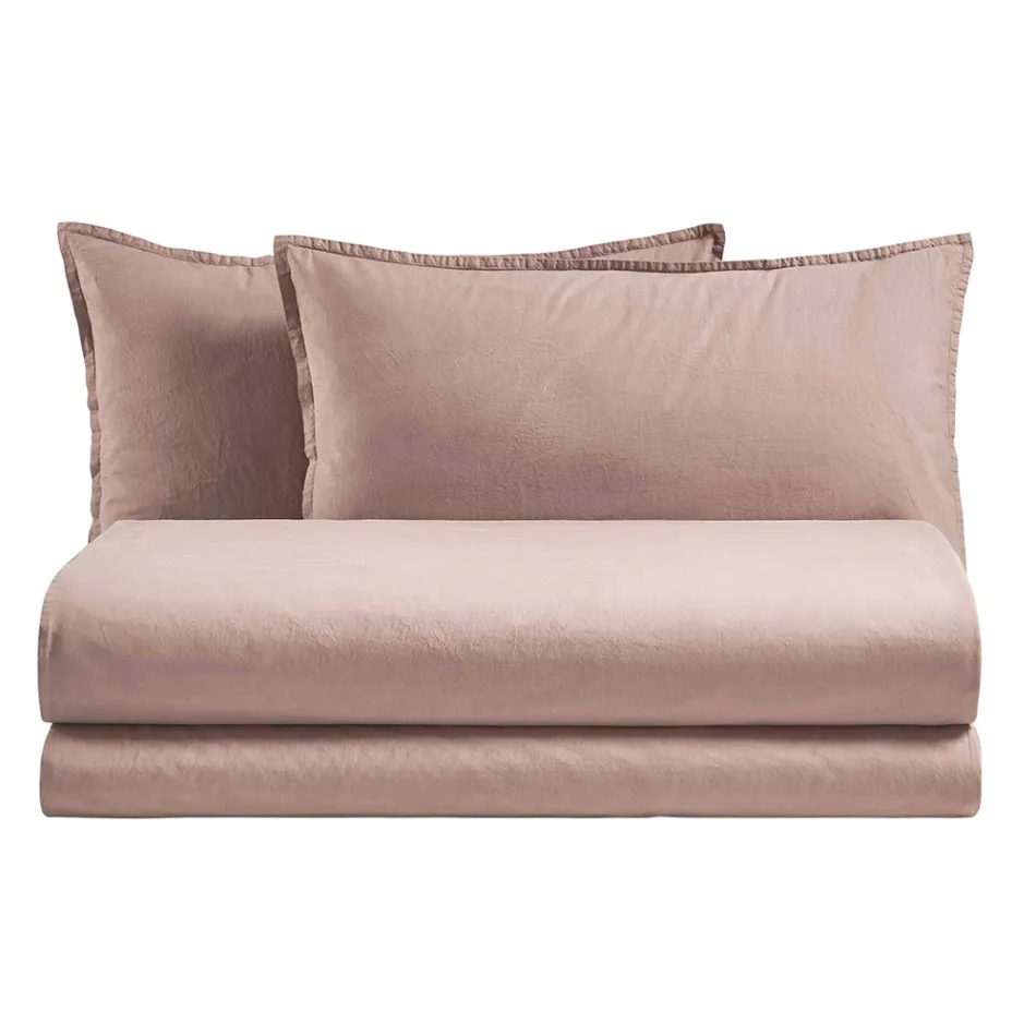 Komplett dubbelt påslakan i ren plaggfärgad bomull - delikatess Viadurini