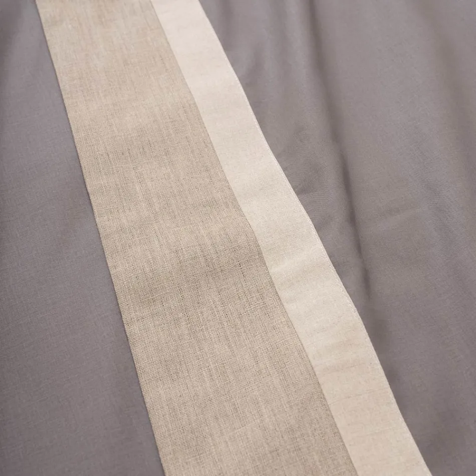 Dubbelsäng i 90 % bomull och 10 % linne Made in Italy - Nestlé Viadurini