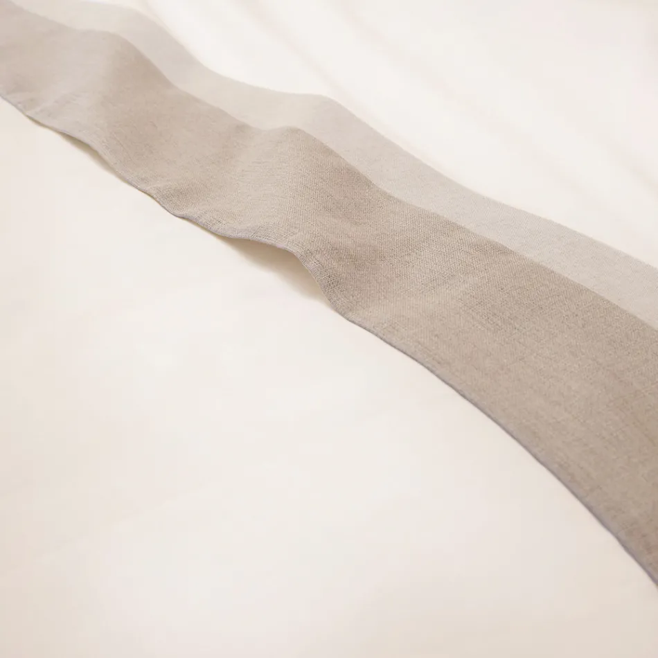 Dubbelsäng i 90 % bomull och 10 % linne Made in Italy - Nestlé Viadurini