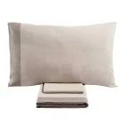 Dubbelsäng i 90 % bomull och 10 % linne Made in Italy - Nestlé Viadurini