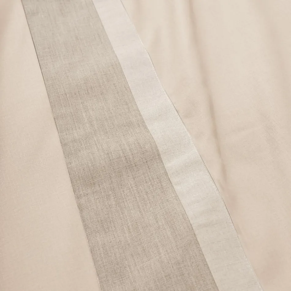 Dubbelsäng i 90 % bomull och 10 % linne Made in Italy - Nestlé Viadurini