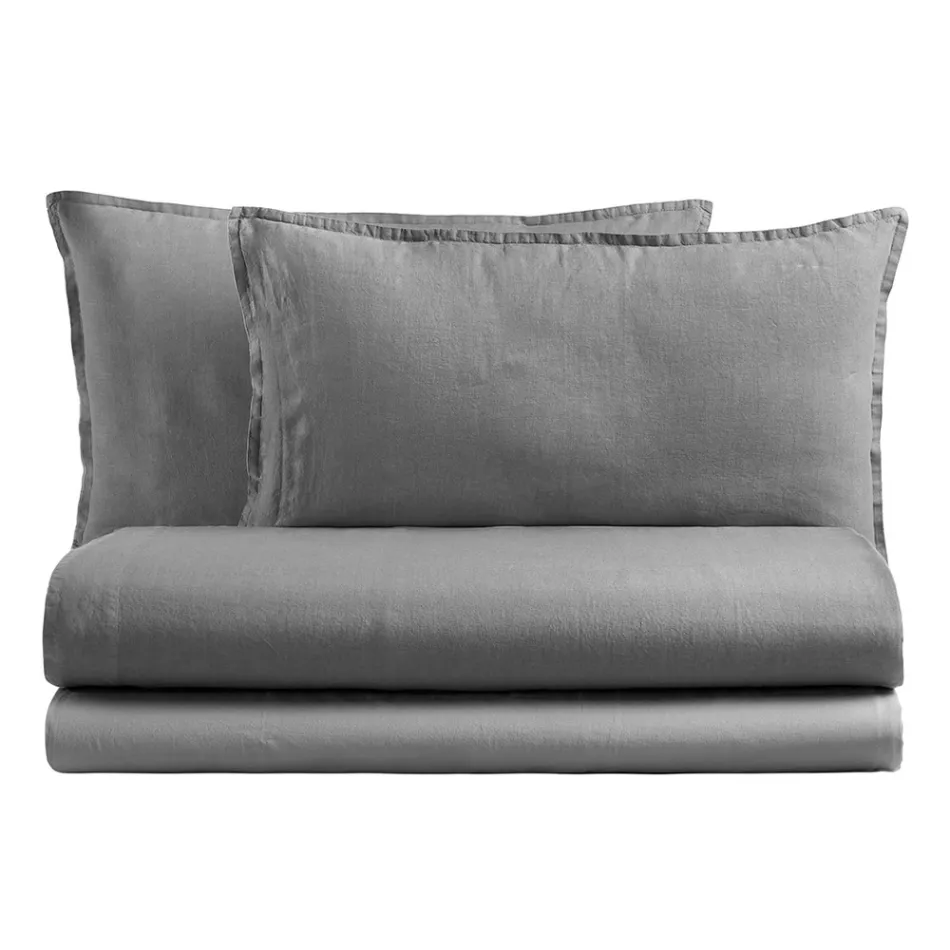 Komplett dubbelsäng i Pure Cotton Garment Dyed and Shaded - Delikatess Viadurini