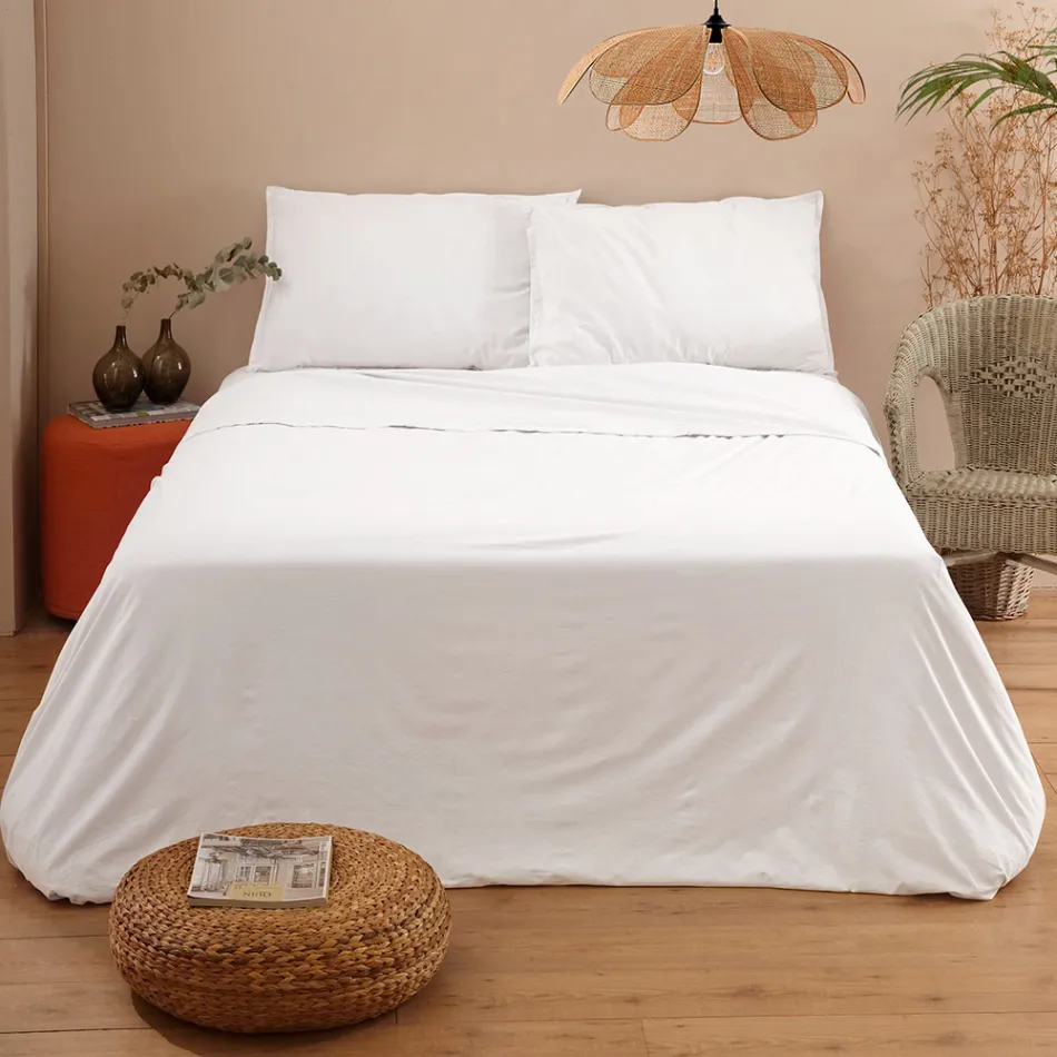 Komplett dubbelsäng i Pure Cotton Garment Dyed and Shaded - Delikatess Viadurini