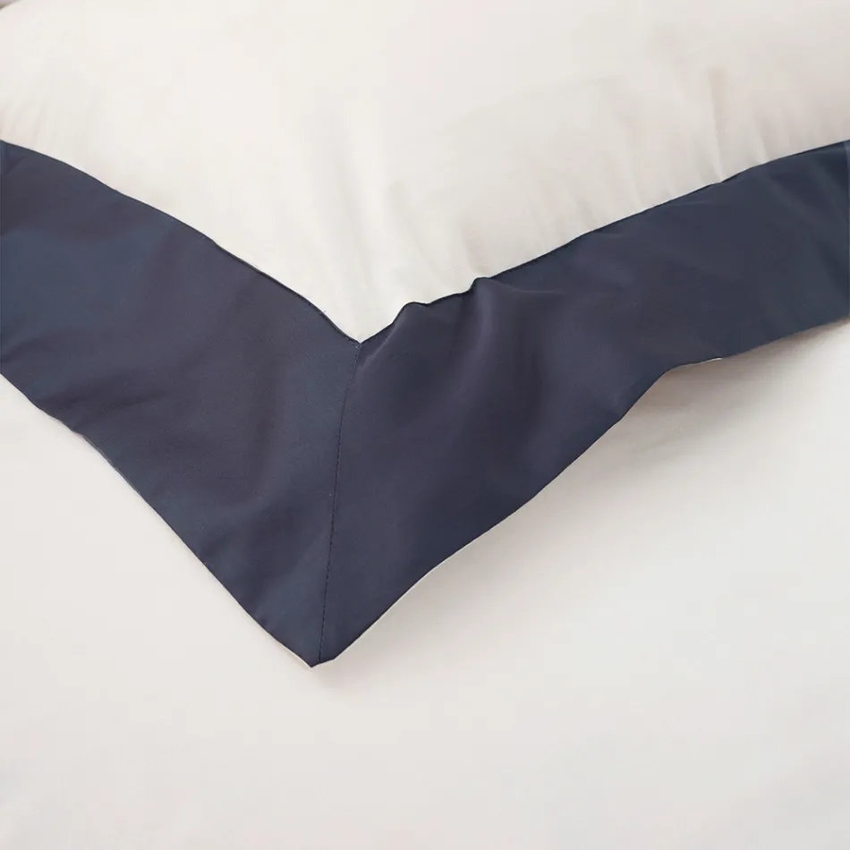 Full queen size säng i 100 % bomull och 10 % bomullssatin - detalj Viadurini