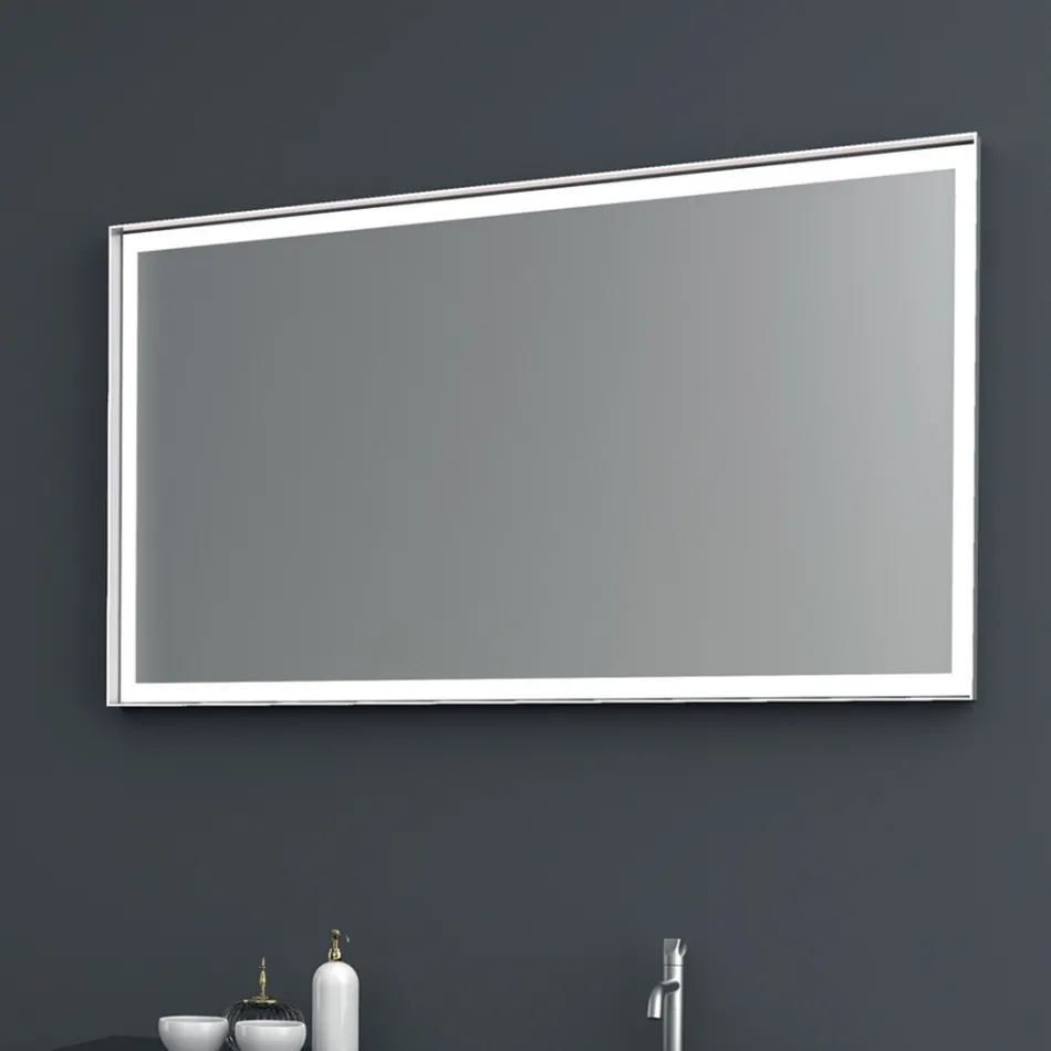 Komposition 2 Hängande badrumsmöbler i platinallackerad Mdf 120 cm - Renga Viadurini