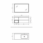 Sammansättning 2 upphängda badrumsmöbler i platina lackerad Mdf, lyx - Renga Viadurini