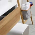 Komposition 3 badrumsmöbler i teak och Hi Macs® - Talk Viadurini