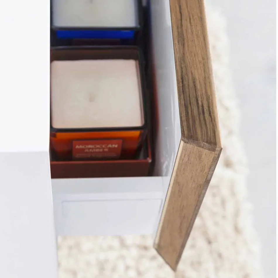 Komposition 3 badrumsmöbler i teak och Hi Macs® - Talk Viadurini