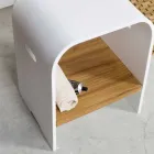 Sammansättning 3 Hängande badrumsmöbler med tvättställ med vitt harts - Bländare Viadurini