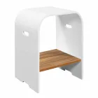 Sammansättning 3 Hängande badrumsmöbler med tvättställ med vitt harts - Bländare Viadurini