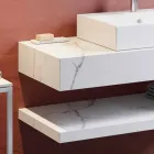 Sammansättning 3 Hängande badrumsmöbler i porslinstengods 4 ytor - Rambina Viadurini