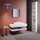 Sammansättning 3 Hängande badrumsmöbler i porslinstengods 4 ytor - Rambina Viadurini