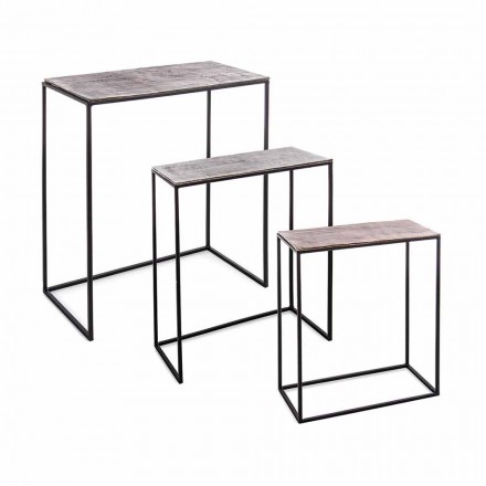 Komposition 3 kaffebord i aluminium och stål Homemotion - Salvio Viadurini