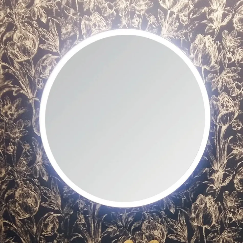 Sammansättning 5 Upphängda badrumsmöbler i trä och kristall Tillverkad i Italien - Renga Viadurini