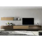 Modern väggkomposition i nordisk knuten ek och järnfinish - Iselin Viadurini