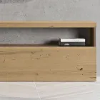 Modern väggkomposition i nordisk knuten ek och järnfinish - Siri Viadurini