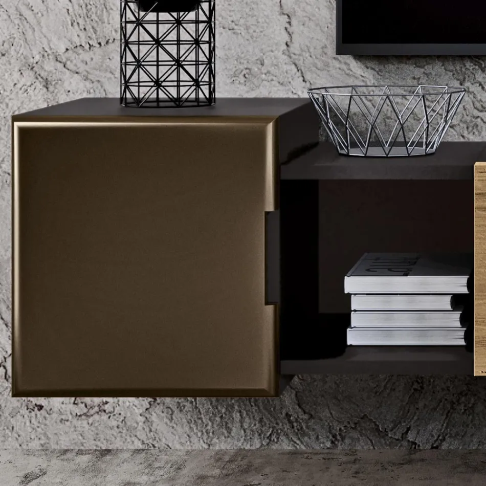 Väggkomposition för vardagsrummet med modern design Tillverkad i Italien - Margit Viadurini