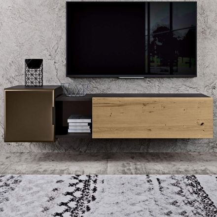 Väggkomposition för vardagsrummet med modern design Tillverkad i Italien - Margit Viadurini