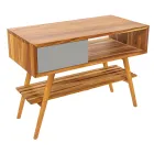 Grå badrumsmöbelkomposition med spegel och markskåp - Sylviane Viadurini