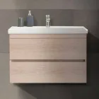 Hängande badrumsmöbelkomposition i ek Melamine - Becky Viadurini