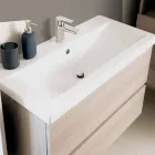 Hängande badrumsmöbelkomposition i ek Melamine - Becky Viadurini