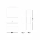 Hängande badrumsmöbelkomposition i ek Melamine - Becky Viadurini